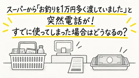 スーパーで会計を終えて帰宅した直後、店から「お釣りを1万円多く渡していました」と突然電話がかかってきました。すでに一部を使ってしまったのですが、それでも全額返すのが普通なのでしょうか？