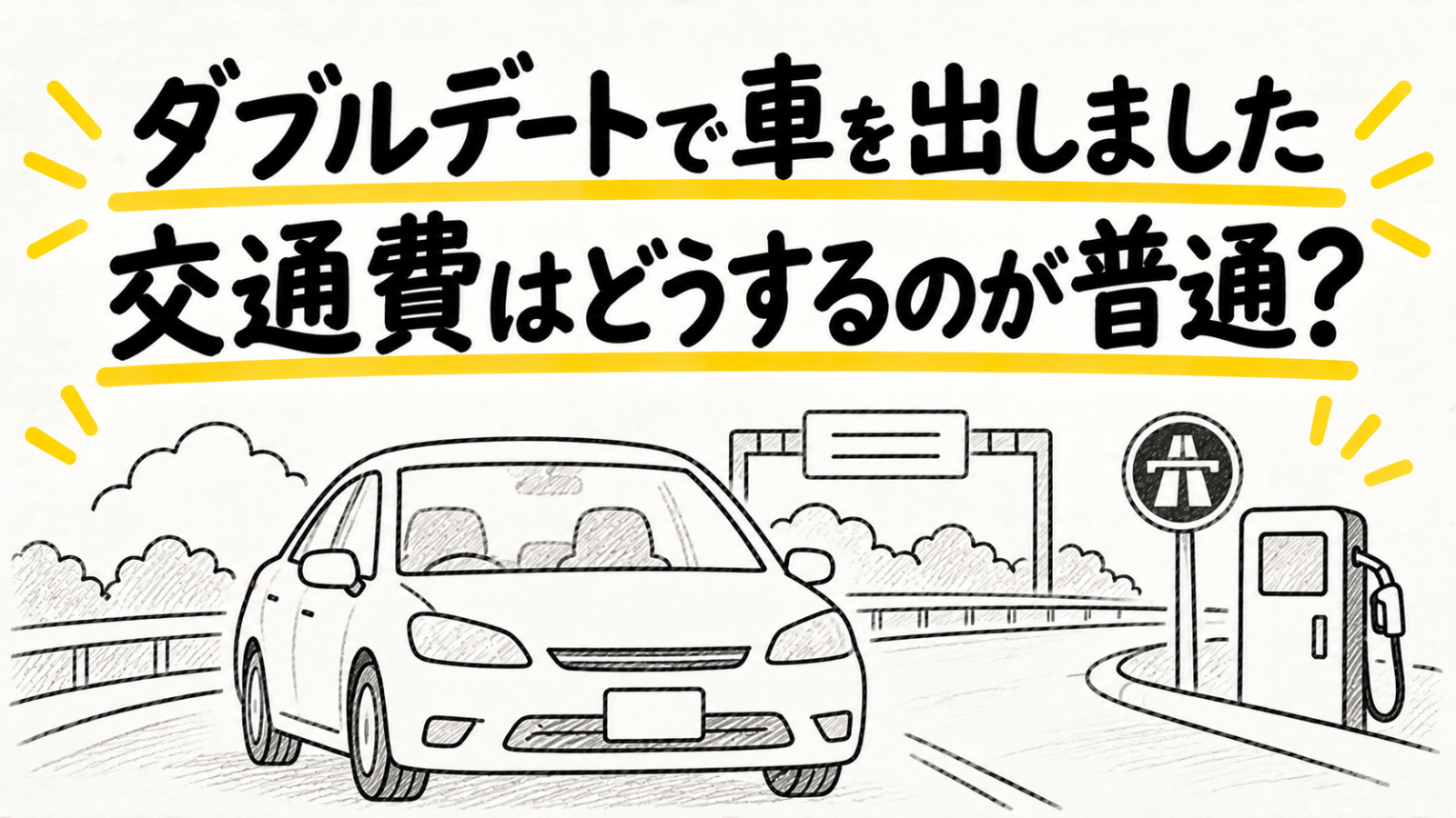 ダブルデートで車を出しましたが、友人カップルからガソリン代や高速代の申し出がありません。彼女には請求しませんが、車を出す側が交通費を全額負担するのが普通なのでしょうか？